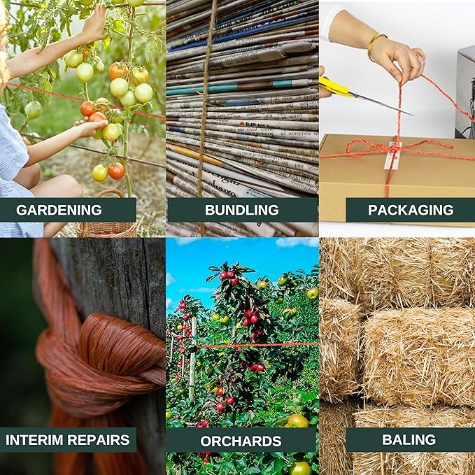 Strongman Baling Twine Roll – 3-Ply, 3600 Ft, 479 LB Strength Twine String - Pull String Rope That Won’t Tangle or Snap When Tying, Bundling, Baling. Ideal for Farming, Gardening & Heavy-Duty Jobs