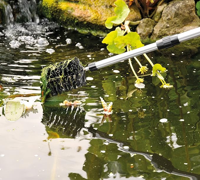 PondH2o Water Garden Koi Fish Pond Brush with Telescoping Handle to 70 Inch, Scrubbing Brush for Routine Water Garden Koi Fish Pond Maintenance & Cleaning