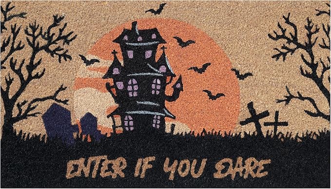 Folkulture Door Mat Outdoor | Eco Friendly Halloween Decor Door Mats for Front Door | 16" x 28" Welcome Matt or Doormat for Home Entrance | Durable & Anti Slip Coir Door Mats