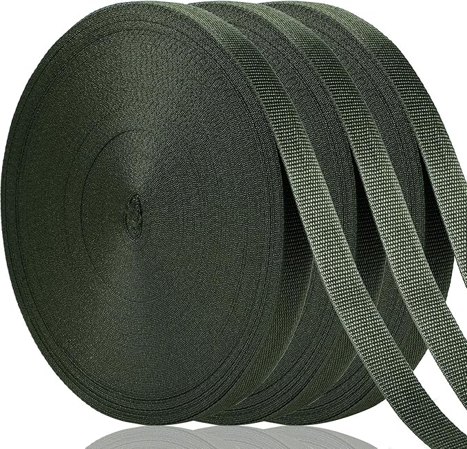 Shappy Tree Tie Strap Garden Webbing Strap Garden Plant Supports Tree Tie Staking for Outdoor Use, Plant Supports, Grafting, Straightening Supplies(Dark Green,443 Feet x 1 Inch)