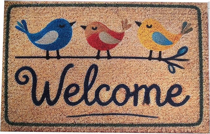 Outdoor Rug Door Mat,Welcome Mat Outdoor,Non-Slip Door Mat Outside Entrance,Nice Front Door Mat,Stylish Welcome Mat, Entryway Rug,19”x31” (10.WelcomeBird)