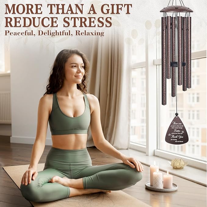 Thank You Gifts for Women Men, 32" Wind Chimes Thank You Gift, Appreciation Gifts for Employee Coworkers Pastor Teachers Colleague, Thanksgiving Day Hostess Gift for Family Friends, Home Decor
