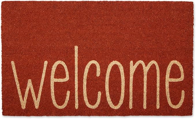 DII Natural Coir Doormat Outdoor Welcome Mat, 17x29, Rusty Orange