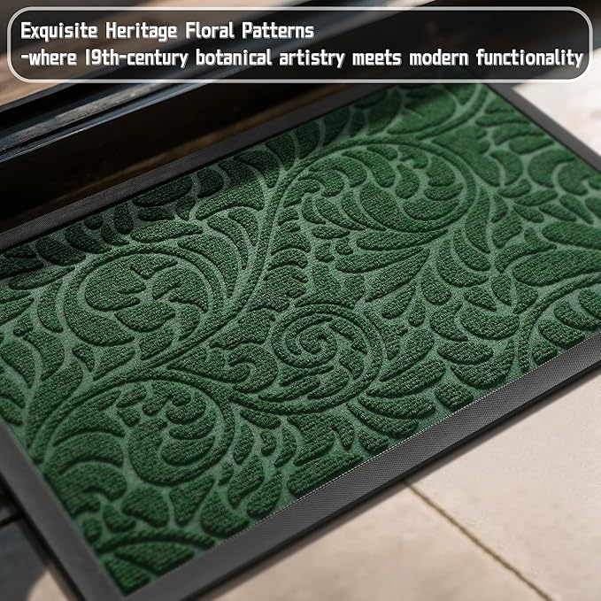 Yimobra Extra Large Door Mat 60x36, Waterproof Sturdy Outdoor Mats for Front Door, Heavy Duty Non-Slip Doormat for Garage Patio Entryway Indoor, Easy Clean, Green