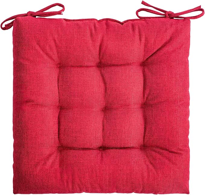 SQUARE MOON 4 Pack Chair Cushions, Seat Cushions, Chair Pads, Chair Mat for Indoor, Outdoor Dining Chair, Kitchen Chairs, Dining Room Chairs (16" × 16" × 4 Pack, Poinsettia)