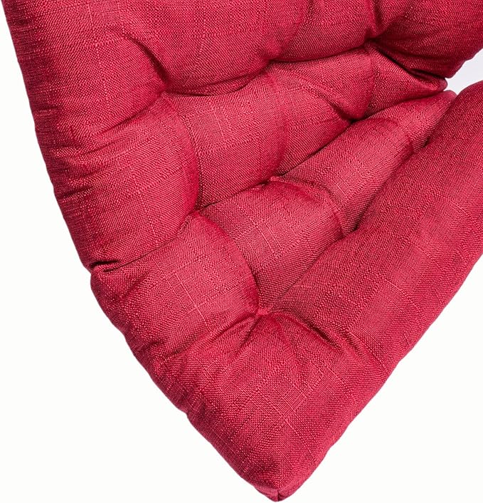 SQUARE MOON 4 Pack Chair Cushions, Seat Cushions, Chair Pads, Chair Mat for Indoor, Outdoor Dining Chair, Kitchen Chairs, Dining Room Chairs (16" × 16" × 4 Pack, Poinsettia)