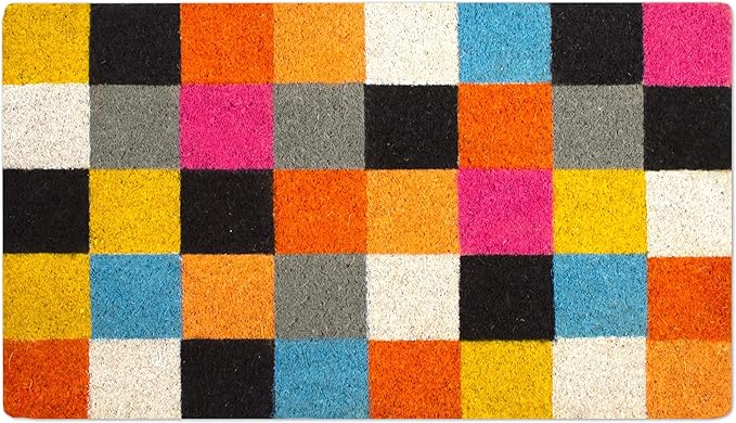 Coir Door mats Outdoor, Door mat Outside Entrance, Welcome mat Indoor, Doormat Outdoor, Funny Door mats Outside, Coir Doormat 16"x27.5" (Squares)