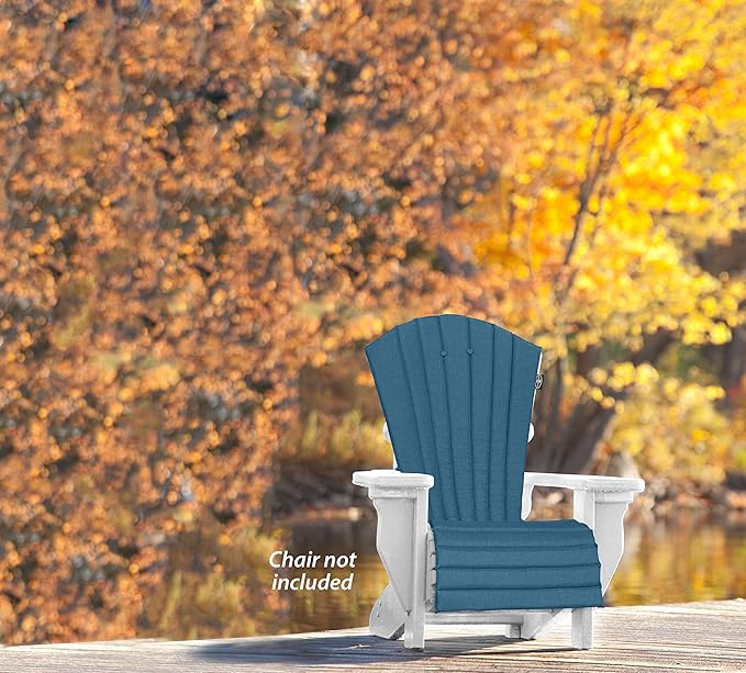 JCA Outdoor All-Weather Patio Chair seat Cushion, Quick Drying Olefin Fabric - Adirondack Chair Cushion for Your Chair-Chair not Included (Sailor Blue)