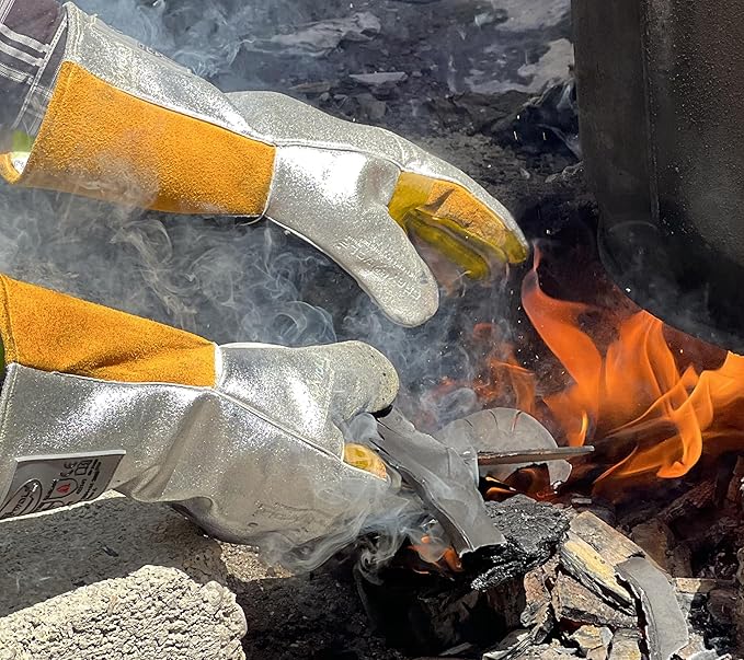 SpecxArmor® Graywolf® Kevlar Aluminized Heat Resistant Welding Glove/Large/1472°F │Fire Gloves│Kevlar Gloves│High Heat │Foundry glove│