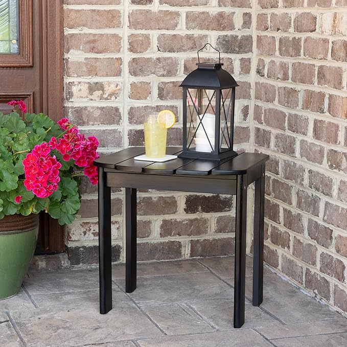 Linon Jayde Black Solid Wood Outdoor Adirondack Side Accent Table