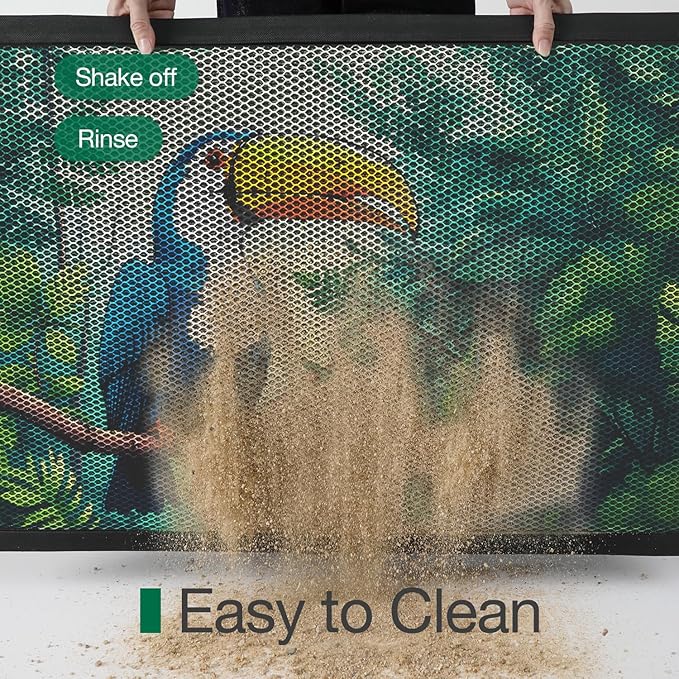 LUMI Outside Door Mat 32x47, Non Slip Rubber Backing Doormat, Low Profile Easy Clean Entrance Mats for Front Back Door Entryway Porch Garage, Toucans