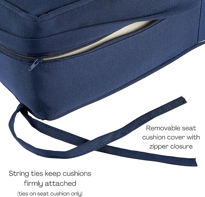 Greendale Home Fashions Outdoor Reversible 2-Piece Deep Seat Cushion Set, Midnight