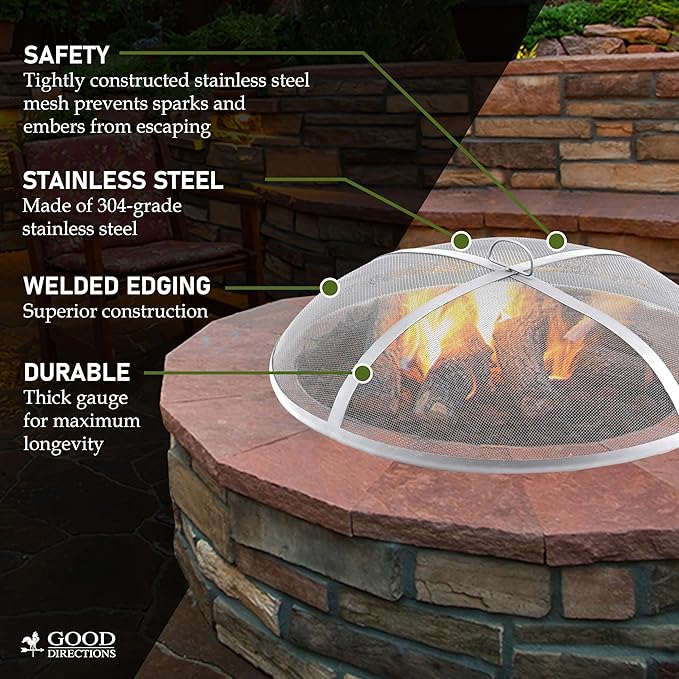 Good Directions Fire Pit Spark Screens, 27" Diameter, Stainless Steel