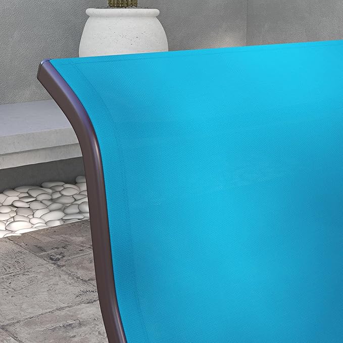 Outsunny Outdoor Glider Chair, Gliders for Outside Patio with Smooth Gliding Mechanism and Lightweight Construction for Backyard, Blue