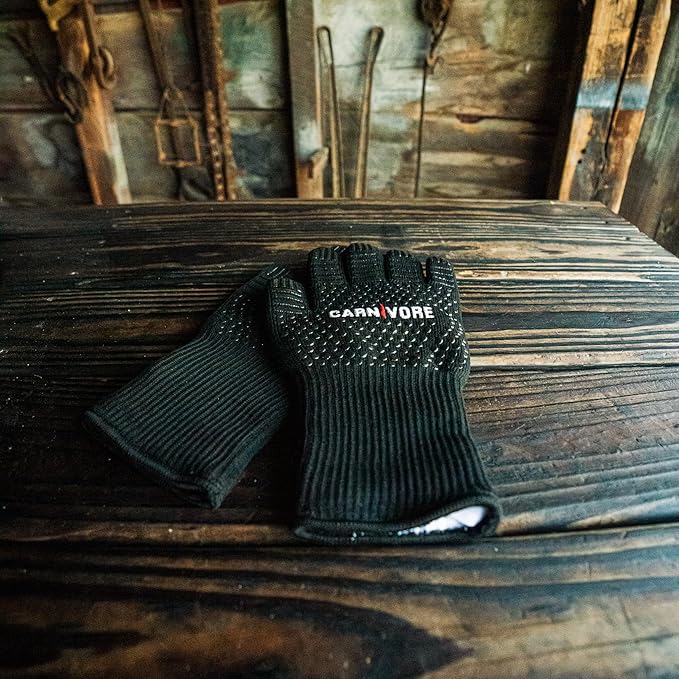 Bearded Butchers Carnivore Heat & Cut Resistant BBQ Gloves – Heavy Duty Aramid Gloves for Grilling, Frying, Welding, and More – Extreme Heat Protection up to 1,472°F, Cut Resistant and Easy to Clean
