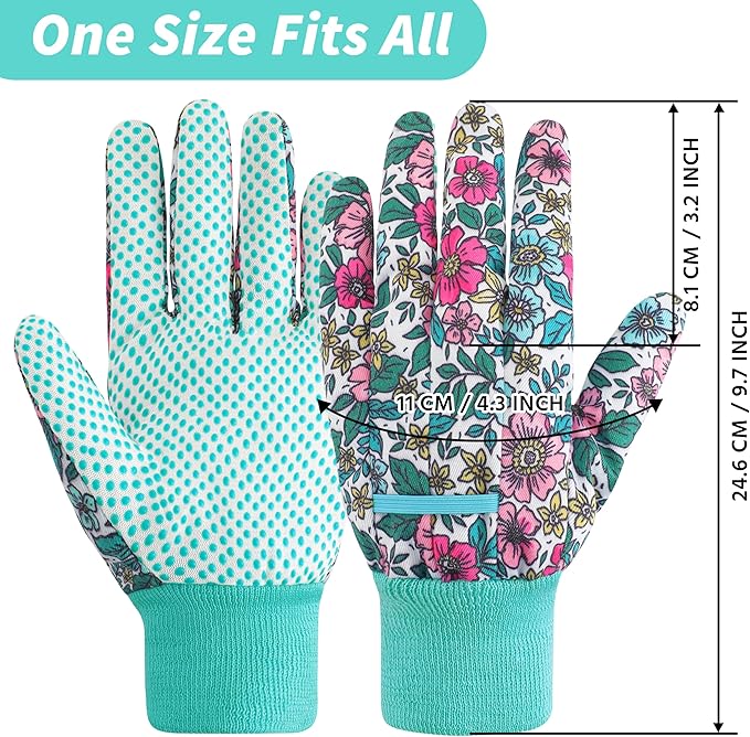 DOFOWORK Gardening Gloves - 4 Pair Garden Gloves for Women, Soft Womens Gardening Gloves Floral Cute Garden Gloves