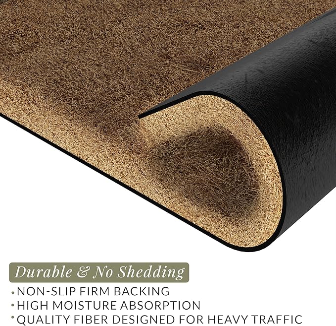 Barnyard Designs Doormat Welcome Mat for Outdoors, Large Front Door Entrance Mat, Brown (Home Sweet Home Script, 30x17)