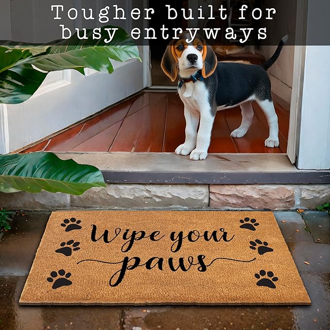 MAINEVENT Wipe Your Paws Doormat Outdoor 30x17 Inch, Door Mat Wipe Your Paws, Welcome Mat Coir Door Mat, Outdoor Mat, Cat Gift, Dog Gift, Cat Lover, Dog Lover