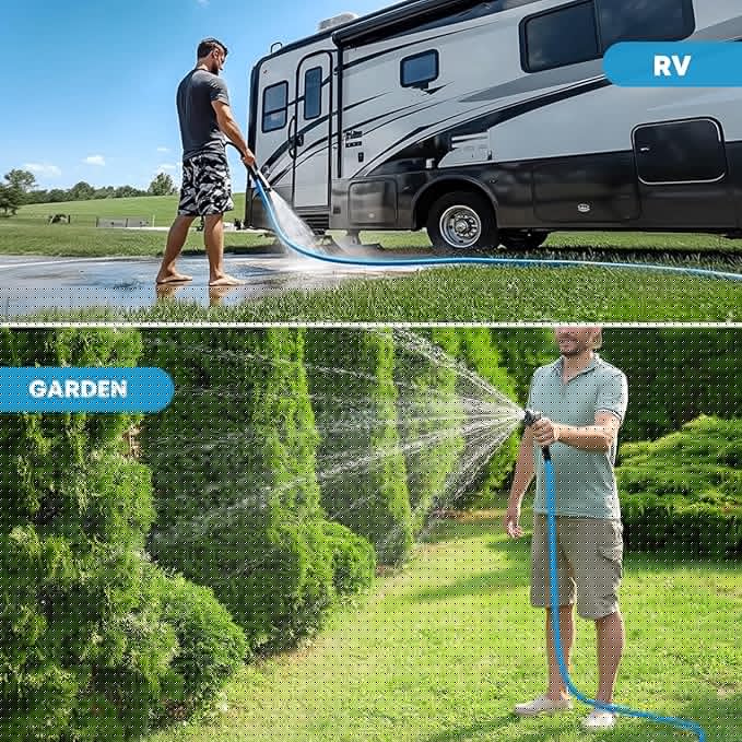 Kohree 100 FT RV Water Hose, 5/8" Premium Drinking Water Hose, Leak Free, No Kink, Long Garden Hose 100 ft with Storage Bag, Ideal for RV, Camper, Truck, Garden - Blue