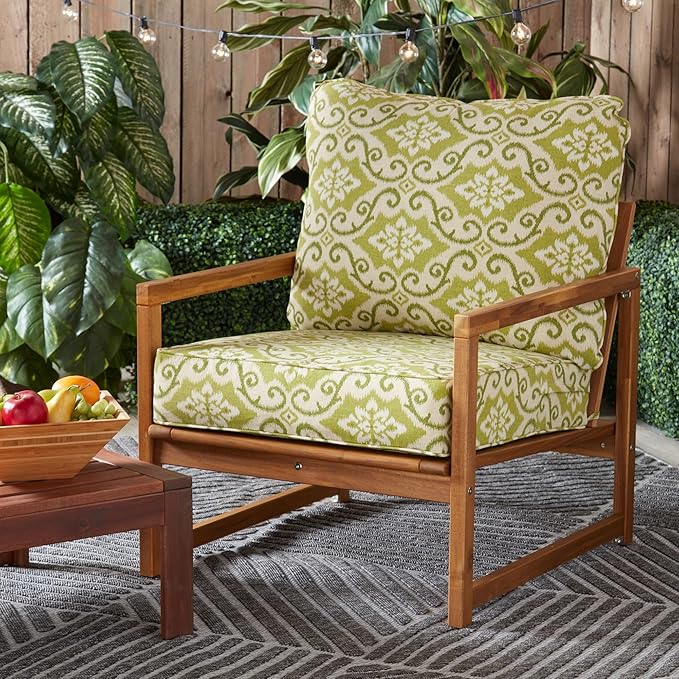 Greendale Home Fashions Outdoor Reversible 2-Piece Deep Seat Cushion Set, Avocado