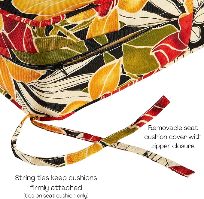 Greendale Home Fashions Outdoor Reversible 2-Piece Deep Seat Cushion Set, Aloha