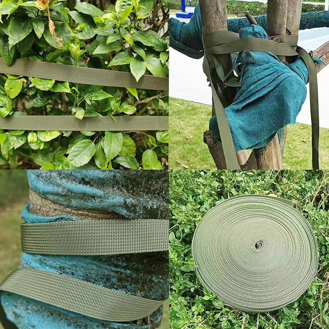 1 Roll 65.6 Feet Tree Tie for Plant Support Garden Strap 1 Inch Width Staking and Guying Material 1,800 Lbs Strength (Blue)