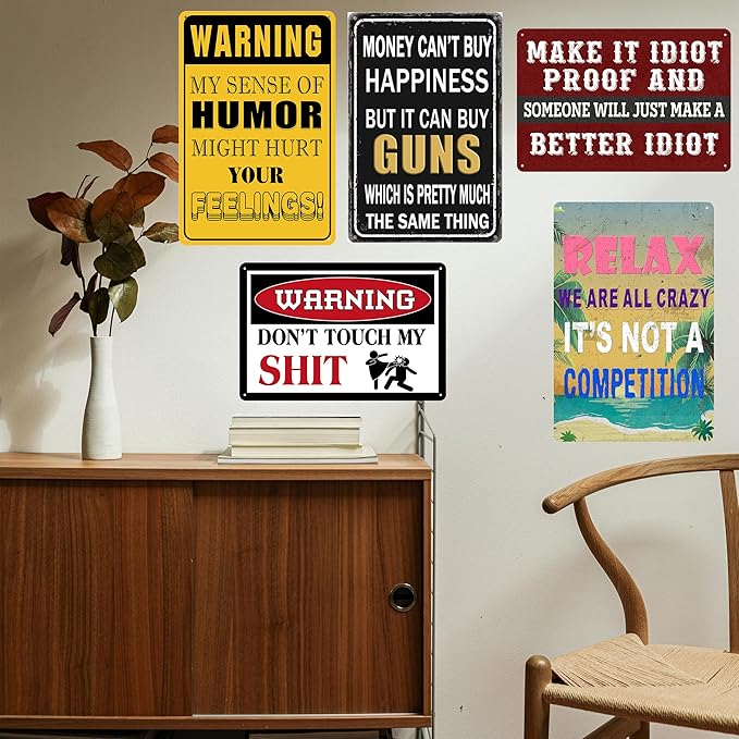 Funny Metal Tin Signs Pool Signs And Decor Outdoor Bar Sign Funny Sarcastic Work Office Decor Relax We Are All Crazy It Isn'T A Competition Relax Beach Sign 12x8 Inch