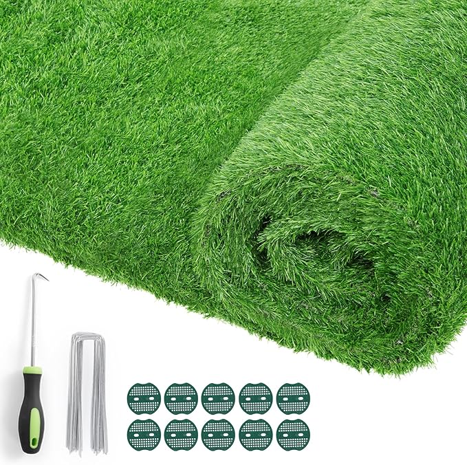 Artificial Turf Grass Outdoor: Grass Pad for Dogs Indoor Potty Training, Replacement Turf Rug for Patio Balcony Apartment Landscape Decoration, Easy to Clean with Drainage Holes(3.0x5.0ft)