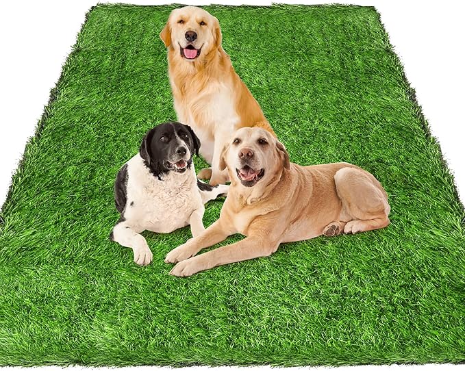 Fasmov Green Artificial Grass Rug Grass Carpet Rug, 3.2' x 6.5' Realistic Fake Grass Deluxe Turf Synthetic Turf Thick Lawn Pet Turf, Indoor/Outdoor Area Rug