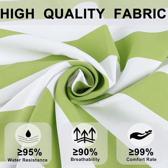 Only choice High Back Chair Cushions,Adirondack Chair Cushion with Waterproof All-Weather, Rocking Chair Cushion for Outdoor Patio, Garden Porch 44”x 22”x 4,Set of 2 (Green/White)