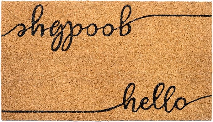 Welcome Doormats, Natural Coco Coir Mats with Non-Slip PVC Backing, Indoor Outdoor Mats for Home & Office, Door Mat, Floor Mats for Door Decor, Beige & Black, 30"x17"