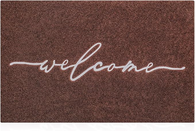 AAZZKANG Door Mat Outdoor Welcome Mat with Non Slip Rubber Backing Quickly Absorb Mud Easy to Clean Entry Doormat for Indoor High Traffic Areas Front Door