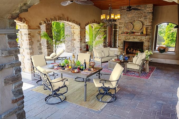 Arden Outdoor Midback Chair Cushion, 18 x 16.5, Tan Leala
