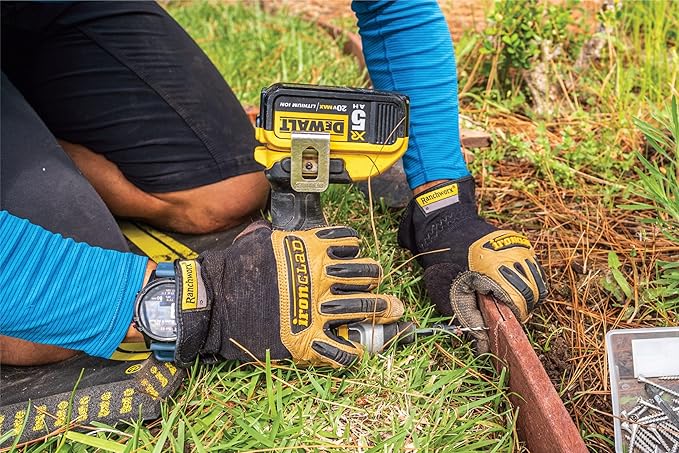 Ironclad Ranchworx Work Gloves RWG2, Premier Leather Work Glove, Performance Fit, Durable, Machine Washable, (1 Pair), RWG2-03-M,Brown/Black