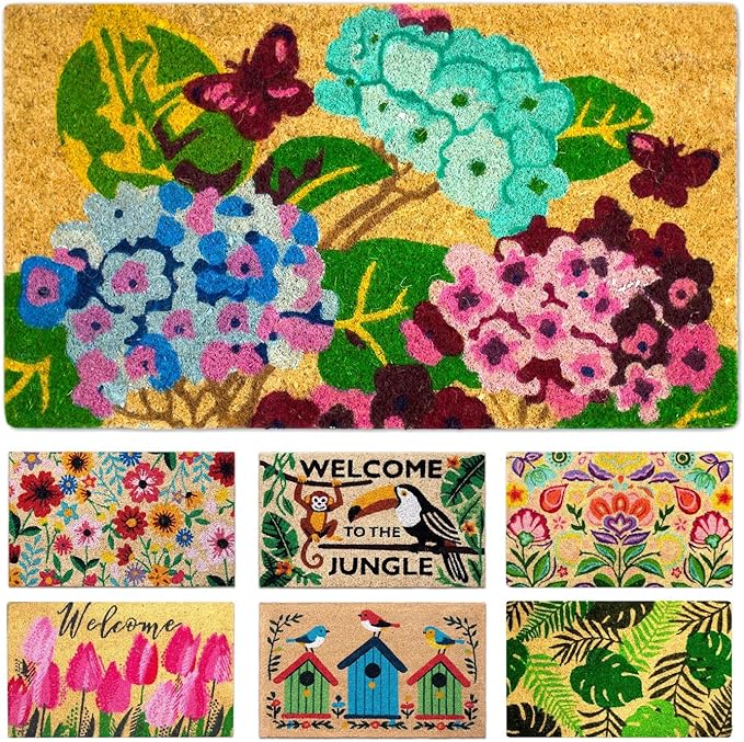 Coir Door mats Outdoor, Door mat Outside Entrance, Welcome mat Indoor, Doormat Outdoor, Funny Door mats Outside, Coir Doormat 16"x27.5" (Garden)