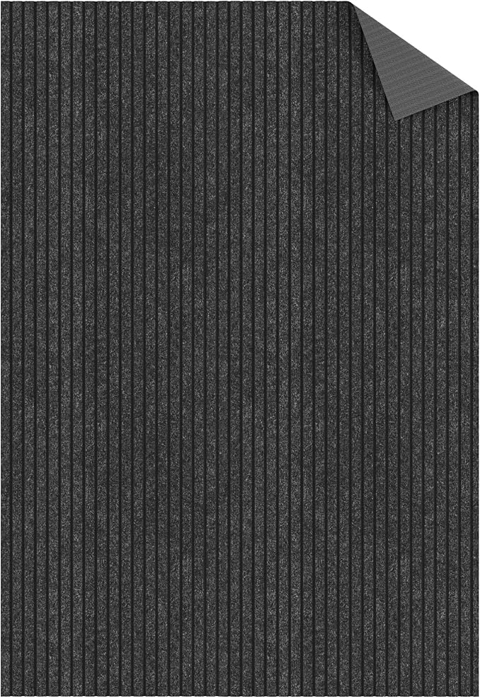 Ottomanson Front Door Mat – Non Slip Scraper Mud Mat for High Traffic Entryways, RV & Patio – Dirt Trapping and Durable for Indoor & Outdoor Use – 2' x 2' – Black