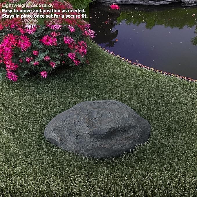 Gardenised Fake Garden Rock Cover Decorative Natural Texture Faux Stone for Outdoor Landscaping Ideal for Hiding Irrigation Valves Water Pumps Pipes Electrical Boxes & Cables in Yard or Lawn, Shell