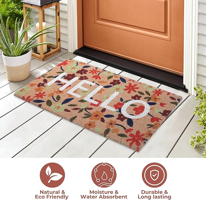 Folkulture Welcome Matt Outdoor | 16 x 28 Door Mats Outside Entrance | Rug for Front Doors | Welcome Mat Door Mats for Outside | Mats for Home Entryway Decor