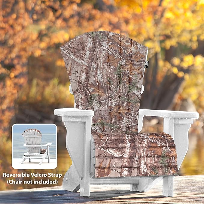 Outdoor All-Weather Patio Chair seat Cushion , Quick Drying Fabric - Adirondack Chair Cushion for Your Chair-Chair not Included (Tree Camo)