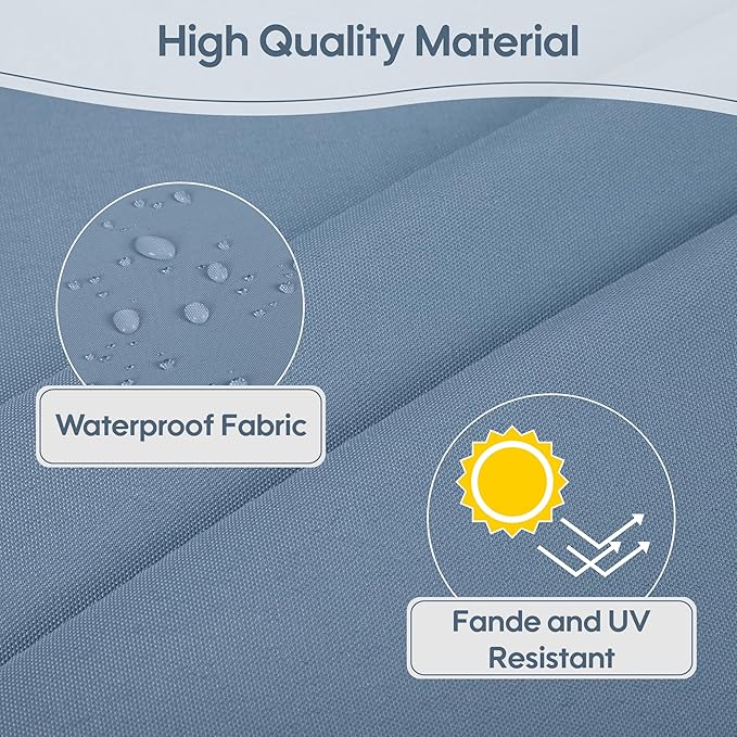 Only choice Outdoor Chaise Lounge Cushion Set of 2, 75" x 24" Lounge Chair Cushion Water-Resistant & Fade-Resistant for Lawn, Pool, Replacement Seat Cushion for Patio (Haze Blue)