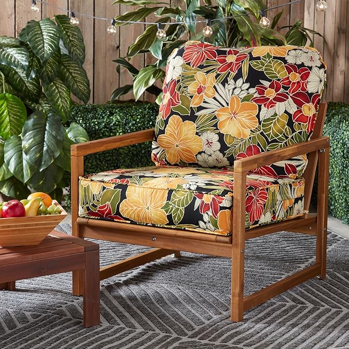 Greendale Home Fashions Outdoor Reversible 2-Piece Deep Seat Cushion Set, Aloha