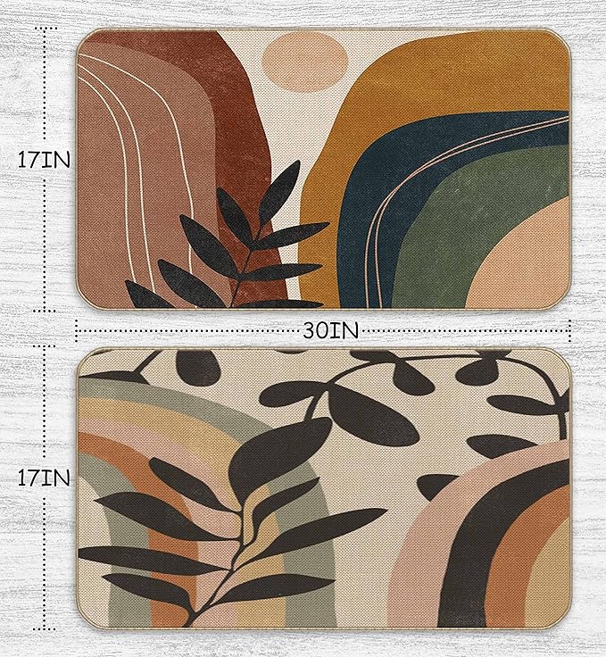 Nogrit Bohemian Doormat, 30 x 17 Inch, Set of 2, Non-Slip, Indoor-Outdoor, Handmade Doormat