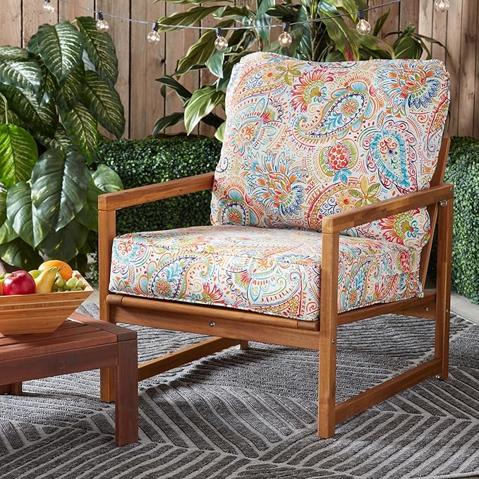 Greendale Home Fashions Outdoor Reversible 2-Piece Deep Seat Cushion Set, Jubilee