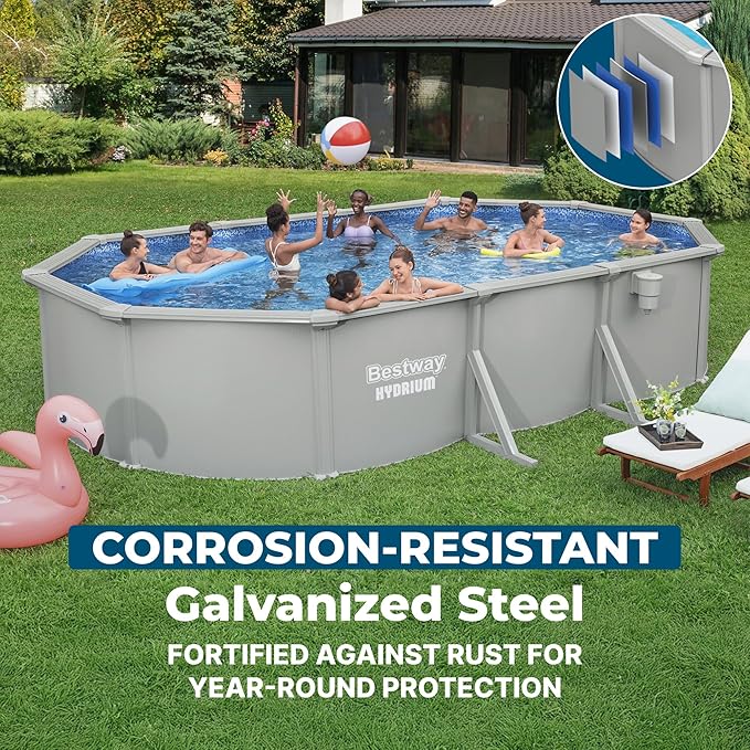 Bestway Hydrium 20' x 12' x 48" Oval Steel Wall Above Ground Pool Set