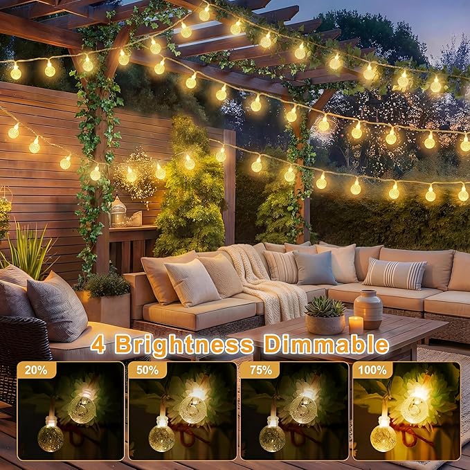 Color Changing String Lights Plug in, 33ft 60LED Connectable Crystal Globe String Light Remote, Decorative Outdoor Twinkle Lights for Girl Gift Bedroom Patio Garden Tent Camp Party Christmas Décor