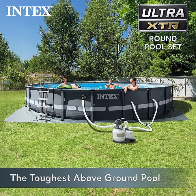 Intex 26325EH Ultra XTR 16ft x 48in Above Ground Swimming Pool Set with Sand Filter Pump and Deluxe Automatic Vacuum Cleaner