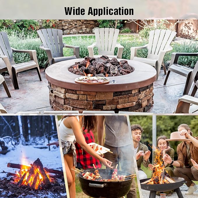 REDCAMP Fire Pit Spark Screen 36 Inch Round with Removable Lid, Outdoor Heavy Duty Fire Pit Screen Mesh Firepit Screen Cover with Handle & Poker for Patio Backyard Beach