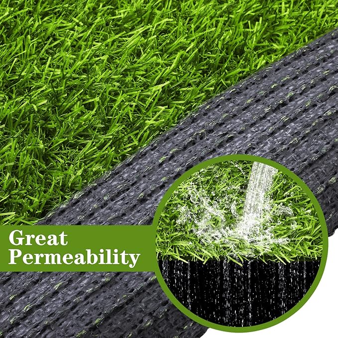 TURSTIN 6 Packs Artificial Grass Square Mat 12 x 12 Inch Fake Grass Turf Patch with Drainage Hole Synthetic Garden Grass Tiles Realistic Grass Rug for DIY Indoor Outdoor
