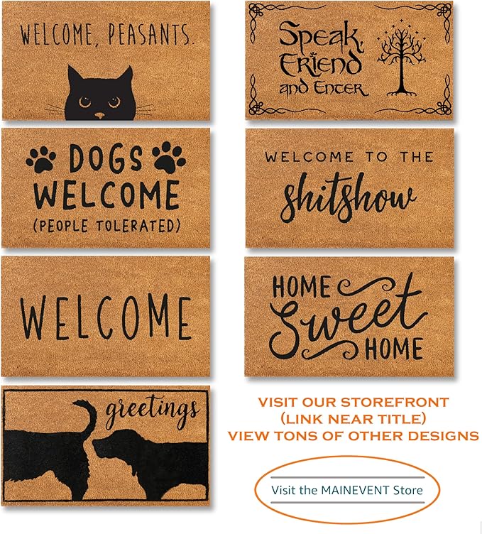 MAINEVENT Welcome to The Shitshow Large Door Mat 50x15 Inch, Oversized Welcome Mat for Front Door, Long Doormat for Covered Outdoor Spaces