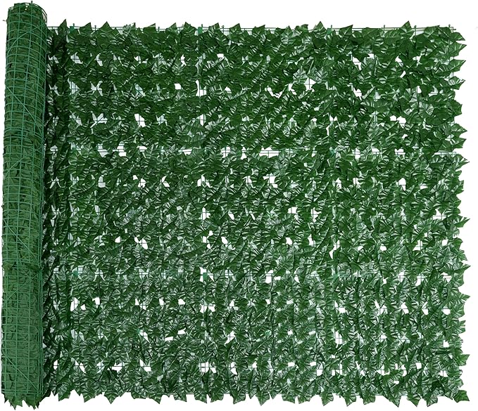 Artificial Ivy Privacy Fence Screen - 60" X 120" UV-Anti Fake Leaves Vines - Patio Balcony Privacy, Garden, Backyard Greenery Wall Decor